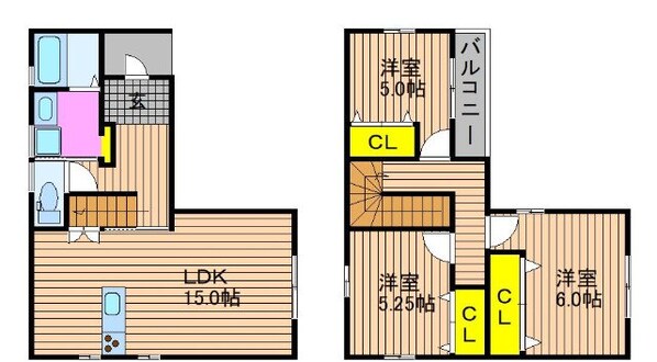 東花尻戸建Aの物件間取画像